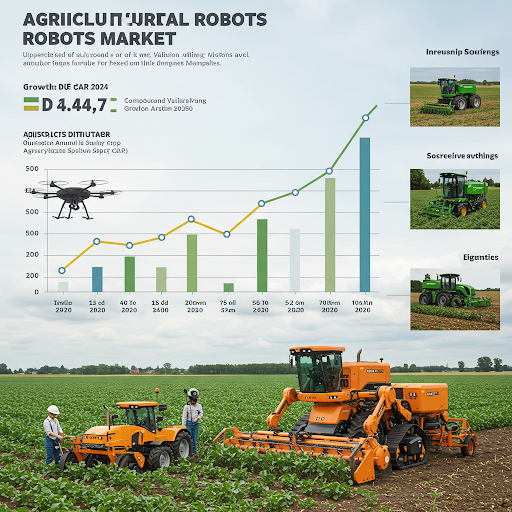 Agricultural robots market Size was estimated at USD 14.74 billion in 2024 and is expected to grow at a CAGR of 23.0% from 2025 to 2030